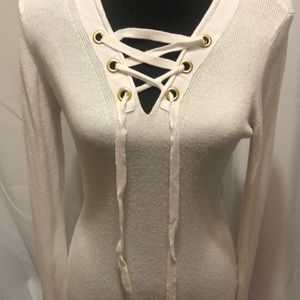 Michael Kors v-neck sweater with bow tie option